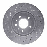 Dynamic Friction 2003-2008 Cadillac CTS Front Right Drilled Silver Brake Rotor by Dynamic Friction Company 621-46013R