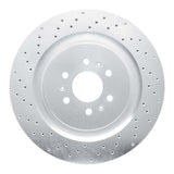 Dynamic Friction 2004-2011 Cadillac CTS Rear Left Drilled Silver Brake Rotor by Dynamic Friction Company 621-46016L