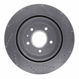 Dynamic Friction 2005-2011 Cadillac CTS Rear Left Drilled Silver Brake Rotor by Dynamic Friction Company 621-46020L