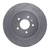 Dynamic Friction 2005-2011 Cadillac CTS Rear Left Drilled Silver Brake Rotor by Dynamic Friction Company 621-46020L
