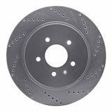 Dynamic Friction 2005-2011 Cadillac CTS Rear Right Drilled Silver Brake Rotor by Dynamic Friction Company 621-46020R