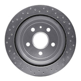 Dynamic Friction 2008-2019 Chevrolet Camaro Rear Left Drilled Silver Brake Rotor by Dynamic Friction Company 621-46024L