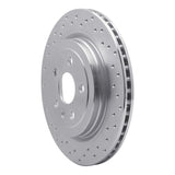 Dynamic Friction 2008-2014 Cadillac CTS Rear Left Drilled Silver Brake Rotor by Dynamic Friction Company 621-46026L