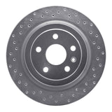 Dynamic Friction 2008-2014 Cadillac CTS Rear Left Drilled Silver Brake Rotor by Dynamic Friction Company 621-46026L