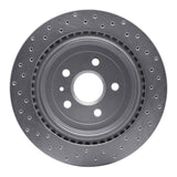 Dynamic Friction 2008-2014 Cadillac CTS Rear Right Drilled Silver Brake Rotor by Dynamic Friction Company 621-46026R