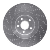Dynamic Friction 2009-2015 Cadillac CTS Front Right Drilled Silver Brake Rotor by Dynamic Friction Company 621-46029R