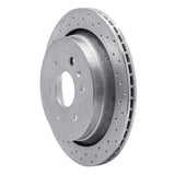 Dynamic Friction 2013-2019 Cadillac XTS Rear Left Drilled Silver Brake Rotor by Dynamic Friction Company 621-46034L