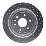 Dynamic Friction 2013-2019 Cadillac XTS Rear Left Drilled Silver Brake Rotor by Dynamic Friction Company 621-46034L