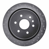 Dynamic Friction 2013-2019 Cadillac XTS Rear Left Drilled Silver Brake Rotor by Dynamic Friction Company 621-46034L