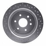 Dynamic Friction 2013-2019 Cadillac XTS Rear Right Drilled Silver Brake Rotor by Dynamic Friction Company 621-46034R