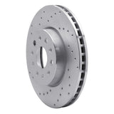 Dynamic Friction 2014-2020 Cadillac ATS Front Left Drilled Silver Brake Rotor by Dynamic Friction Company 621-46038L
