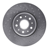 Dynamic Friction 2014-2020 Cadillac ATS Front Left Drilled Silver Brake Rotor by Dynamic Friction Company 621-46038L