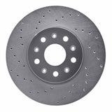 Dynamic Friction 2014-2020 Cadillac ATS Front Left Drilled Silver Brake Rotor by Dynamic Friction Company 621-46038L