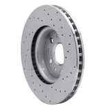 Dynamic Friction 2014-2020 Cadillac ATS Front Left Drilled Silver Brake Rotor by Dynamic Friction Company 621-46038L