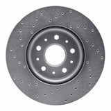 Dynamic Friction 2014-2020 Cadillac ATS Front Right Drilled Silver Brake Rotor by Dynamic Friction Company 621-46038R