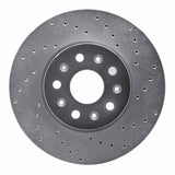 Dynamic Friction 2014-2020 Cadillac ATS Front Right Drilled Silver Brake Rotor by Dynamic Friction Company 621-46038R