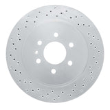 Dynamic Friction 2004-2009 Cadillac SRX Rear Left Drilled Silver Brake Rotor by Dynamic Friction Company 621-46044L
