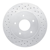 Dynamic Friction 1963-1982 Chevrolet Corvette Front Left Drilled Silver Brake Rotor by Dynamic Friction Company 621-47011L