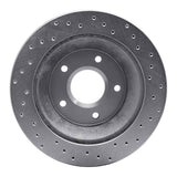 Dynamic Friction 1988-1994 Chevrolet Corvette Front Left Drilled Silver Brake Rotor by Dynamic Friction Company 621-47021L