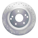 Dynamic Friction 1988-1996 Chevrolet Corvette Rear Left Drilled Silver Brake Rotor by Dynamic Friction Company 621-47022L