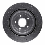 Dynamic Friction 2006-2013 Chevrolet Corvette Rear Drilled Silver Brake Rotor by Dynamic Friction Company 621-47035