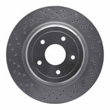 Dynamic Friction 2006-2013 Chevrolet Corvette Rear Drilled Silver Brake Rotor by Dynamic Friction Company 621-47035