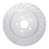 Dynamic Friction 2009-2022 Chevrolet Camaro Rear Left Drilled Silver Brake Rotor by Dynamic Friction Company 621-47039L