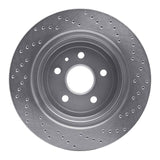 Dynamic Friction 2015-2022 Cadillac ATS Rear Left Drilled Silver Brake Rotor by Dynamic Friction Company 621-47074L