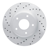 Dynamic Friction 2005-2006 Pontiac GTO Front Left Drilled Silver Brake Rotor by Dynamic Friction Company 621-52016L
