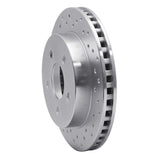 Dynamic Friction 1990-1992 Lincoln Continental Rear Left Drilled Silver Brake Rotor by Dynamic Friction Company 621-54030L