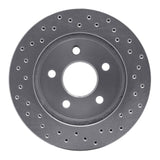 Dynamic Friction 1990-1992 Lincoln Continental Rear Left Drilled Silver Brake Rotor by Dynamic Friction Company 621-54030L