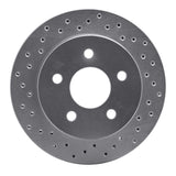 Dynamic Friction 1990-1992 Lincoln Continental Rear Left Drilled Silver Brake Rotor by Dynamic Friction Company 621-54030L