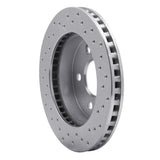 Dynamic Friction 1990-1992 Lincoln Continental Rear Left Drilled Silver Brake Rotor by Dynamic Friction Company 621-54030L