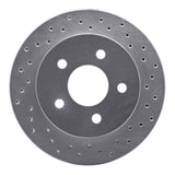 Dynamic Friction 1990-1992 Lincoln Continental Rear Right Drilled Silver Brake Rotor by Dynamic Friction Company 621-54030R