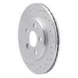 Dynamic Friction 2000-2006 Lincoln LS Rear Left Drilled Silver Brake Rotor by Dynamic Friction Company 621-54046L
