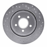 Dynamic Friction 2000-2006 Lincoln LS Rear Left Drilled Silver Brake Rotor by Dynamic Friction Company 621-54046L