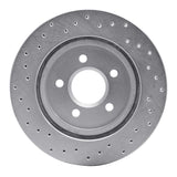 Dynamic Friction 2000-2006 Lincoln LS Rear Right Drilled Silver Brake Rotor by Dynamic Friction Company 621-54046R