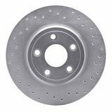 Dynamic Friction 2000-2006 Lincoln LS Rear Right Drilled Silver Brake Rotor by Dynamic Friction Company 621-54046R