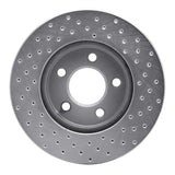 Dynamic Friction 2005-2010 Ford Mustang Front Left Drilled Silver Brake Rotor by Dynamic Friction Company 621-54056L