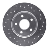 Dynamic Friction 2012-2018 Ford Focus Rear Left Drilled Silver Brake Rotor by Dynamic Friction Company 621-54066L