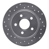 Dynamic Friction 2012-2018 Ford Focus Rear Left Drilled Silver Brake Rotor by Dynamic Friction Company 621-54066L