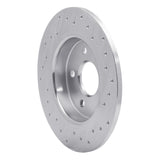 Dynamic Friction 2012-2018 Ford Focus Rear Left Drilled Silver Brake Rotor by Dynamic Friction Company 621-54066L