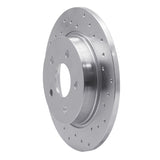 Dynamic Friction 2012-2018 Ford Focus Rear Right Drilled Silver Brake Rotor by Dynamic Friction Company 621-54066R