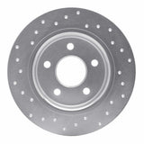 Dynamic Friction 2012-2018 Ford Focus Rear Right Drilled Silver Brake Rotor by Dynamic Friction Company 621-54066R