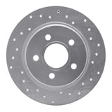 Dynamic Friction 2012-2018 Ford Focus Rear Right Drilled Silver Brake Rotor by Dynamic Friction Company 621-54066R