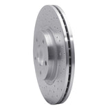 Dynamic Friction 2004-2019 Volvo C30 Front Left Drilled Silver Brake Rotor by Dynamic Friction Company 621-54069L