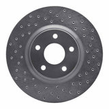 Dynamic Friction 2004-2019 Volvo C30 Front Right Drilled Silver Brake Rotor by Dynamic Friction Company 621-54069R
