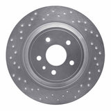 Dynamic Friction 2013-2020 Ford Escape Rear Left Drilled Silver Brake Rotor by Dynamic Friction Company 621-54072L