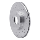 Dynamic Friction 2014-2019 Ford Fiesta Front Left Drilled Silver Brake Rotor by Dynamic Friction Company 621-54075L