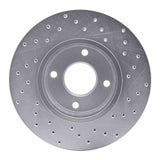 Dynamic Friction 2014-2019 Ford Fiesta Front Left Drilled Silver Brake Rotor by Dynamic Friction Company 621-54075L